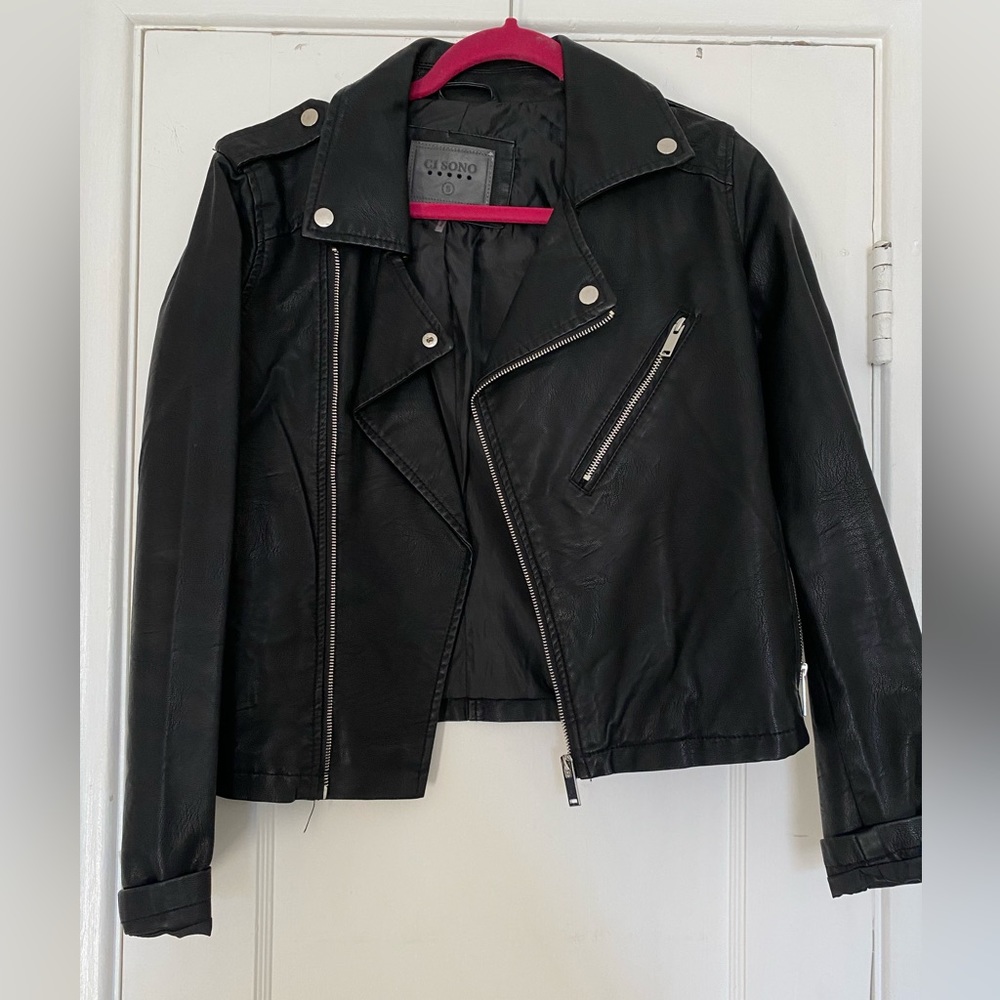 Black faux leather jacket